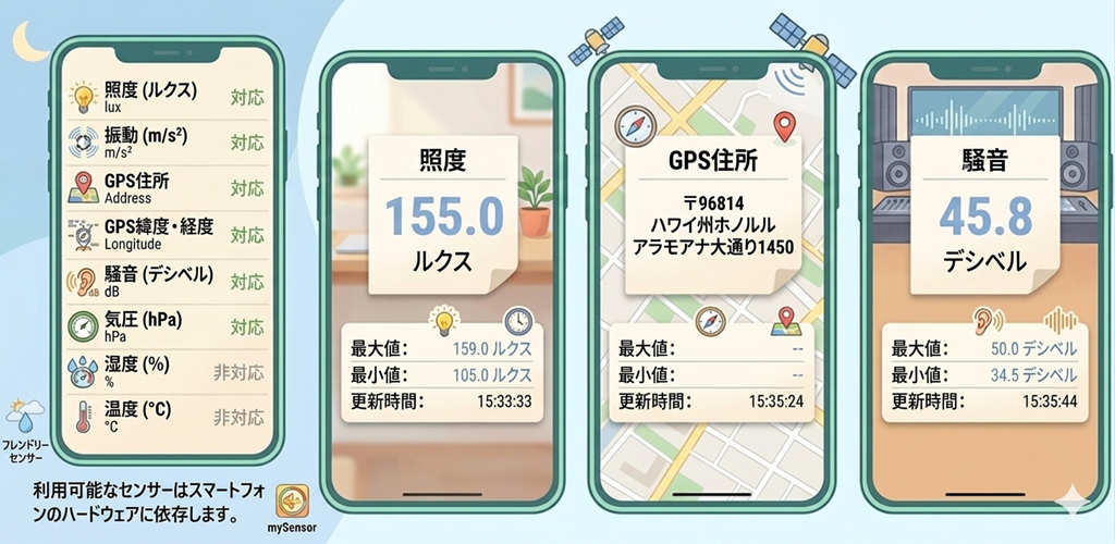 マイセンサー - スマホ環境計測ツール